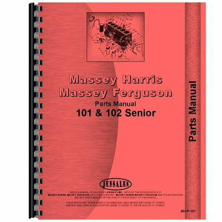 AFTERMARKET Fits Massey Harris 101 SR Tractor Parts Manual RAP78826